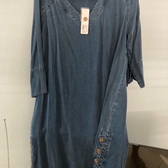 Positano getaway dress, denim blue.soft surroundings brand. - Picture 3 of 3